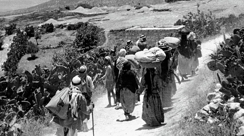 População palestiniana forçada a fugir durante a Nakba (1948)